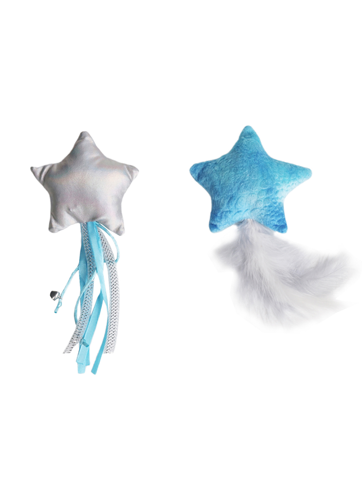 MPG brands Игрушка Petpark для кошек Звездочки с перьями и лентами с кошачьей мятой (2 шт в комплекте)