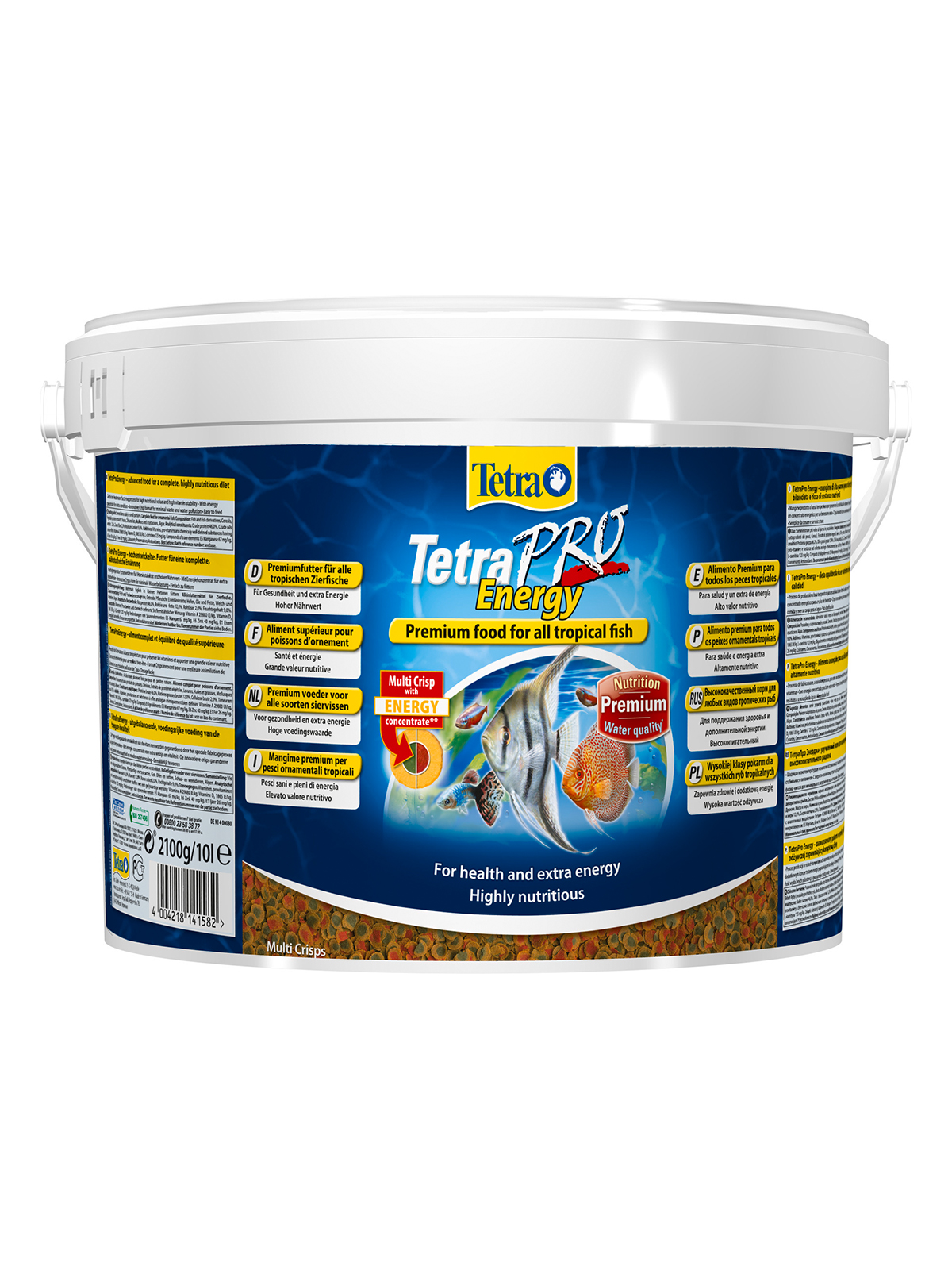 TetraPro Energy Crisps корм-чипсы для всех видов рыб для дополнительной энергии 10 л (ведро)