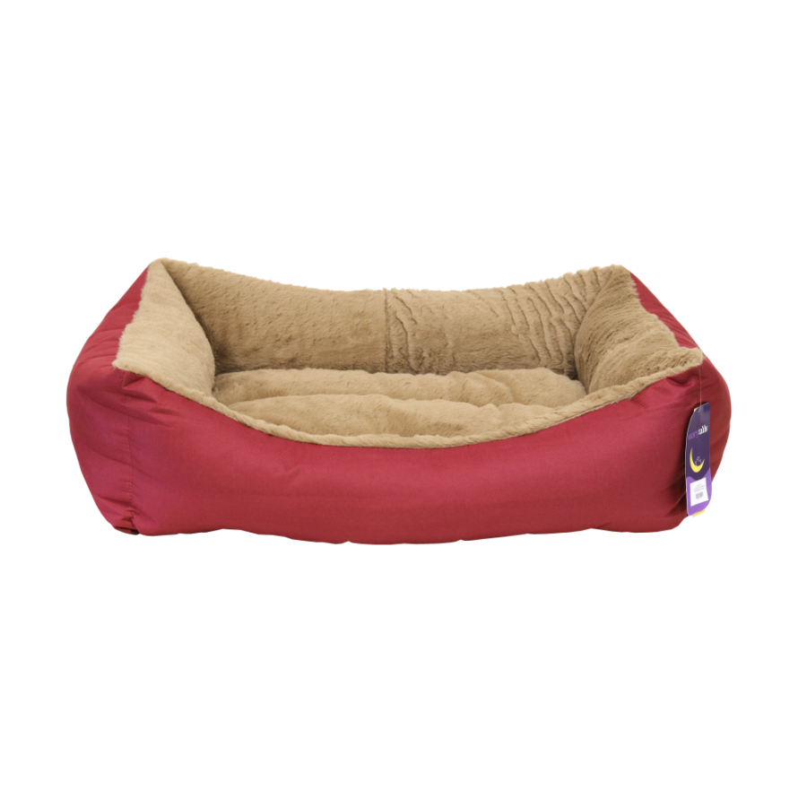 STORYTAILS Лежанка LOOIE прямоугольная с мехом Красный  M 70 x 60 x 23 см