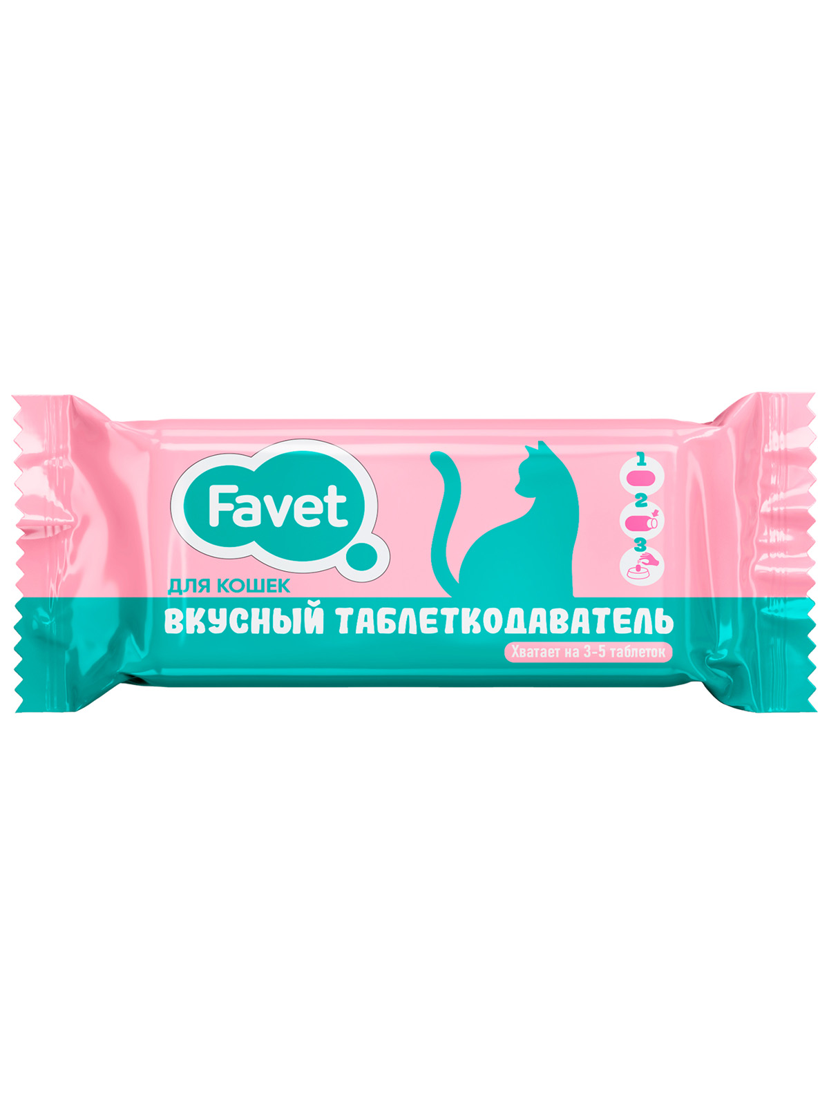 Favet Вкусный таблеткодаватель для кошек (12 шт.), ПЭТ-банка 4620202541024