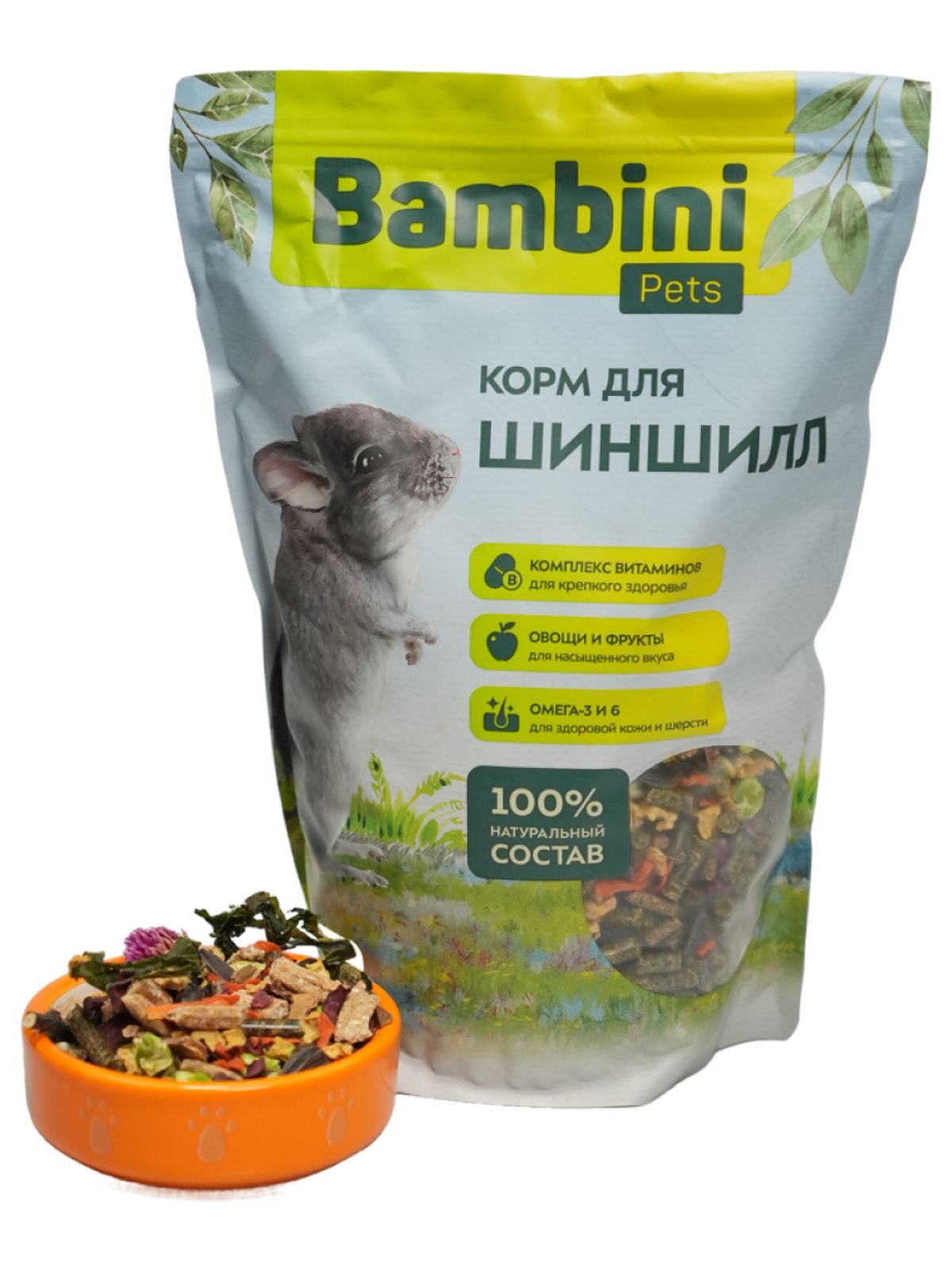 Корм Bambini Pets для шиншилл, 800 г
