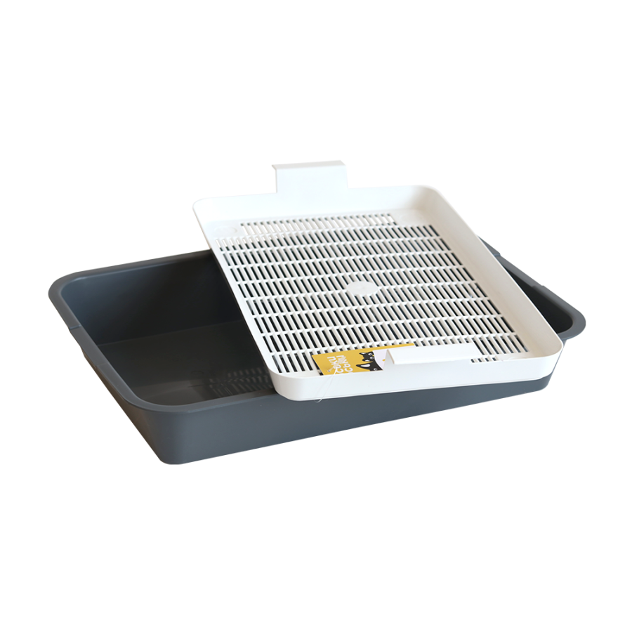 Моськи-Авоськи Туалет для кошек с сеткой, 40*26*6,5см, серый