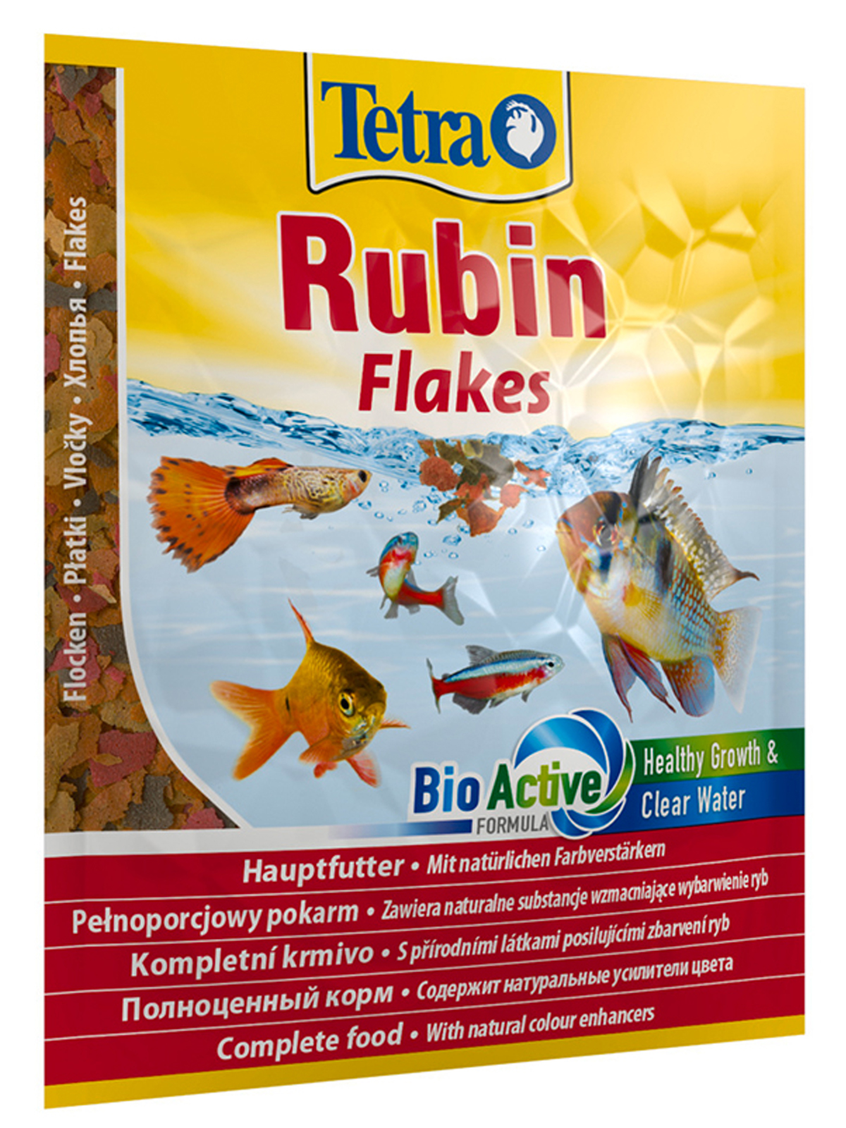 TetraRubin корм в хлопьях для улучшения окраса всех видов рыб 12 г (без маркировки)