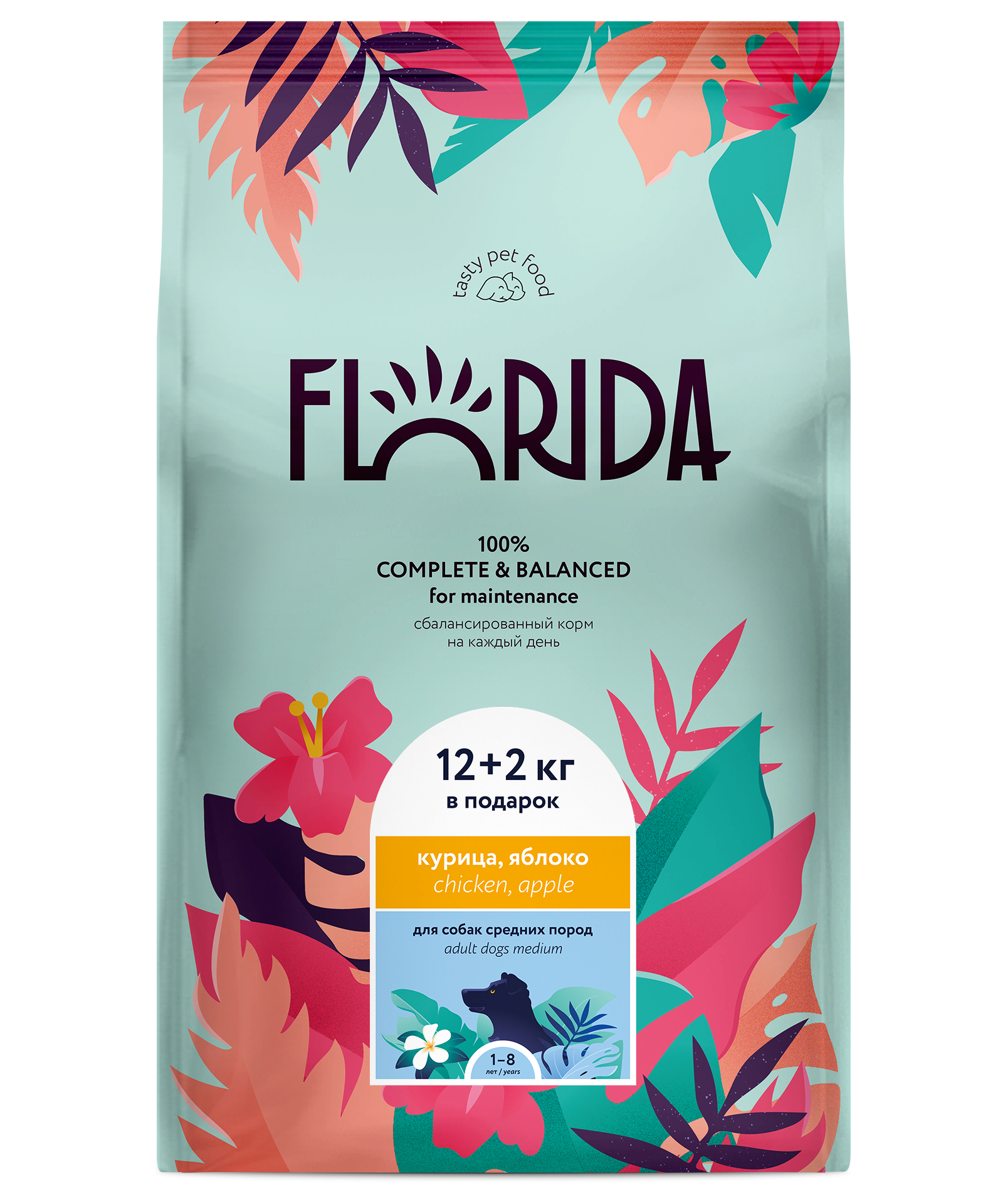 FLORIDA. Сухой корм для средних собак с курицей 14 кг 4614191367970