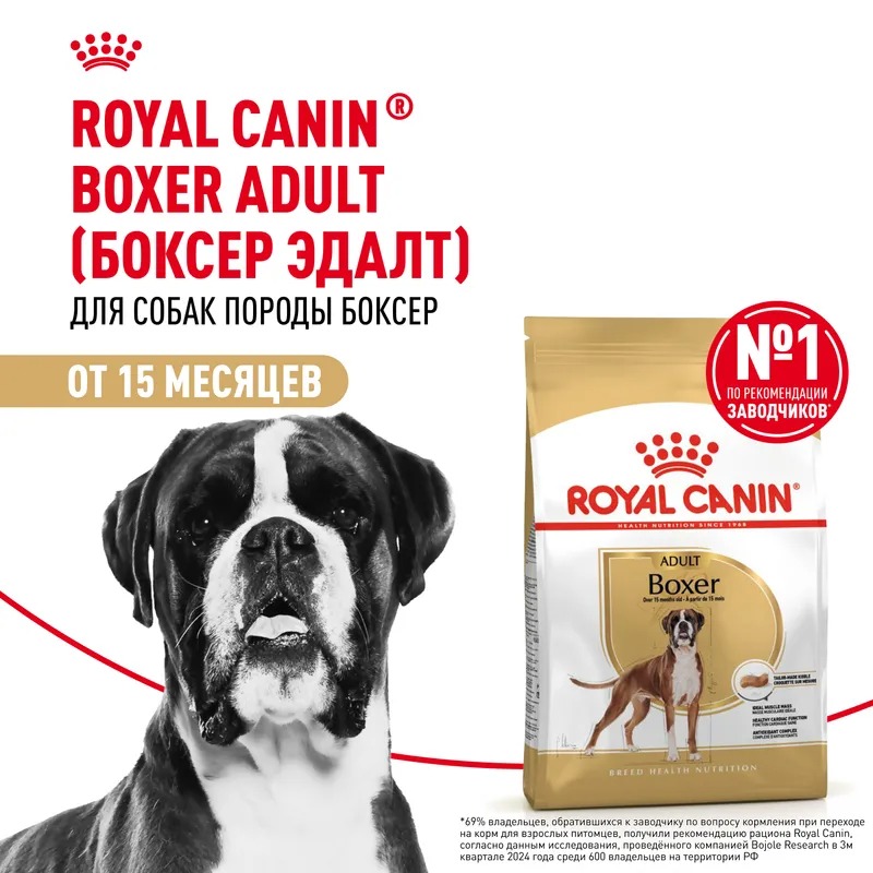 Royal Canin Boxer Adult, Сухой корм для собак для породы Боксер 12 кг