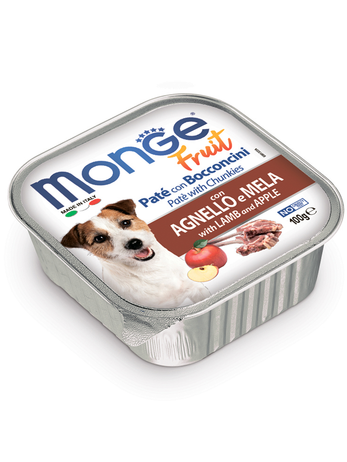 Влажный корм Monge Dog Fruit для собак, с ягненком и яблоком, консервы 100 г