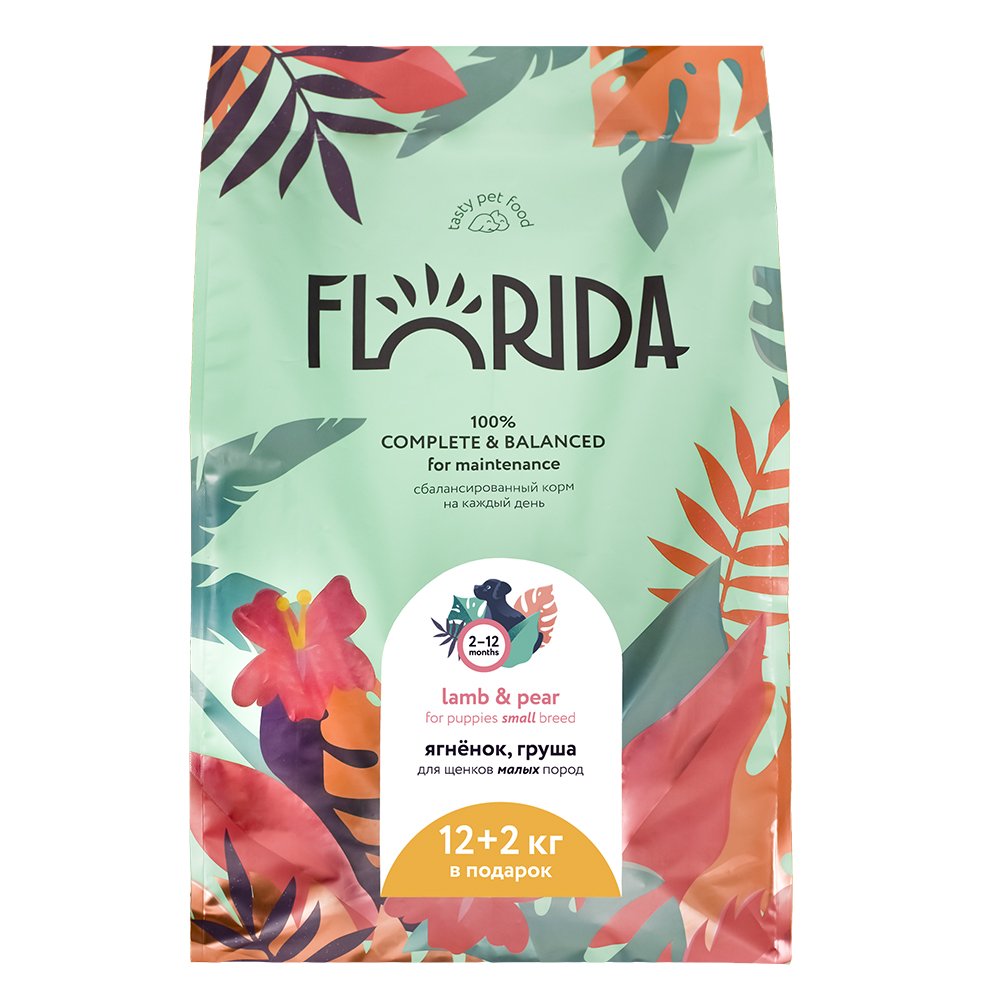 FLORIDA. Сухой корм для мелких щенков с ягненком 14 кг 4614688270332