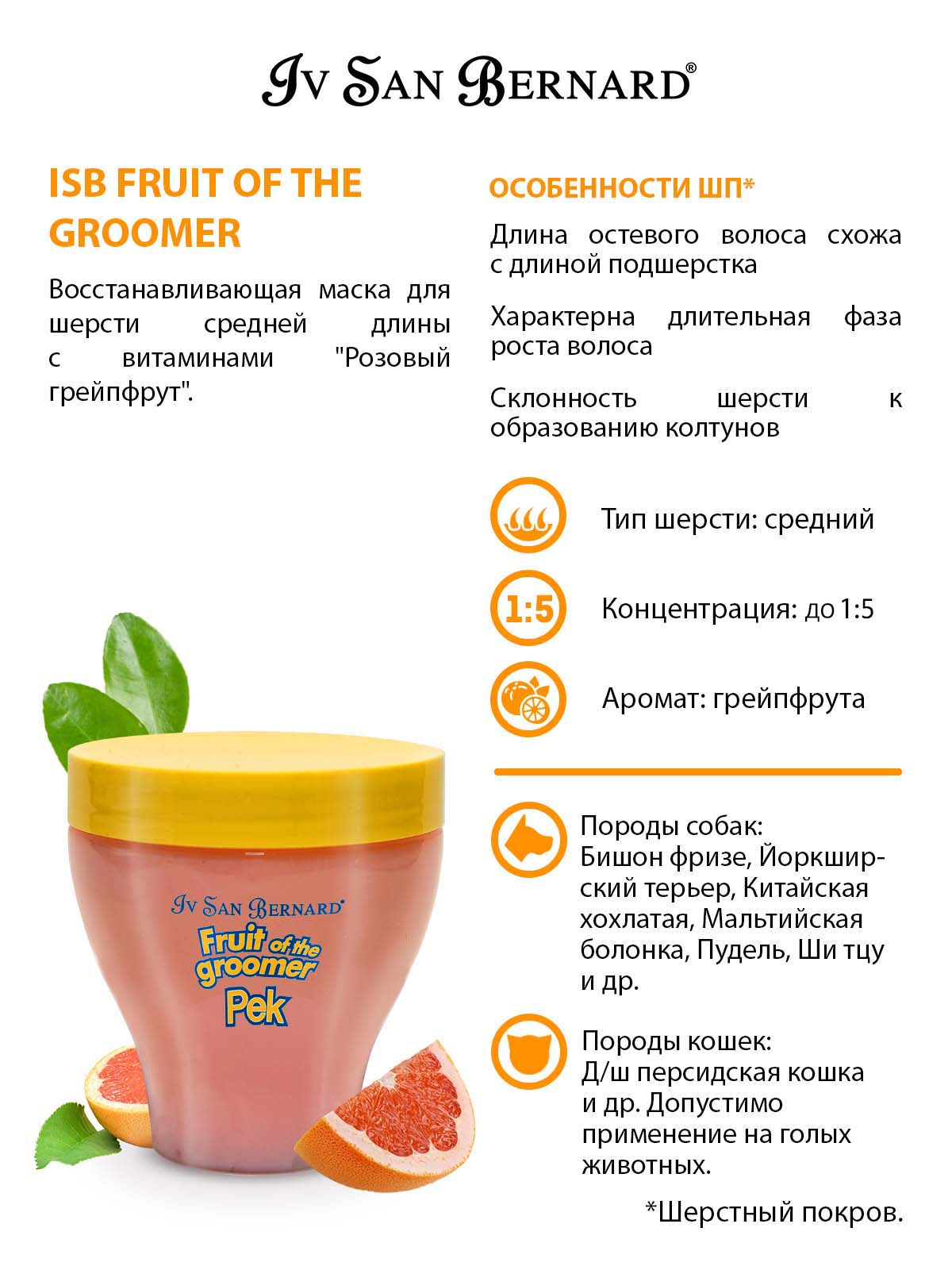 ISB  Восстанавливающая маска для шерсти средней длины 250 мл 8022767039859