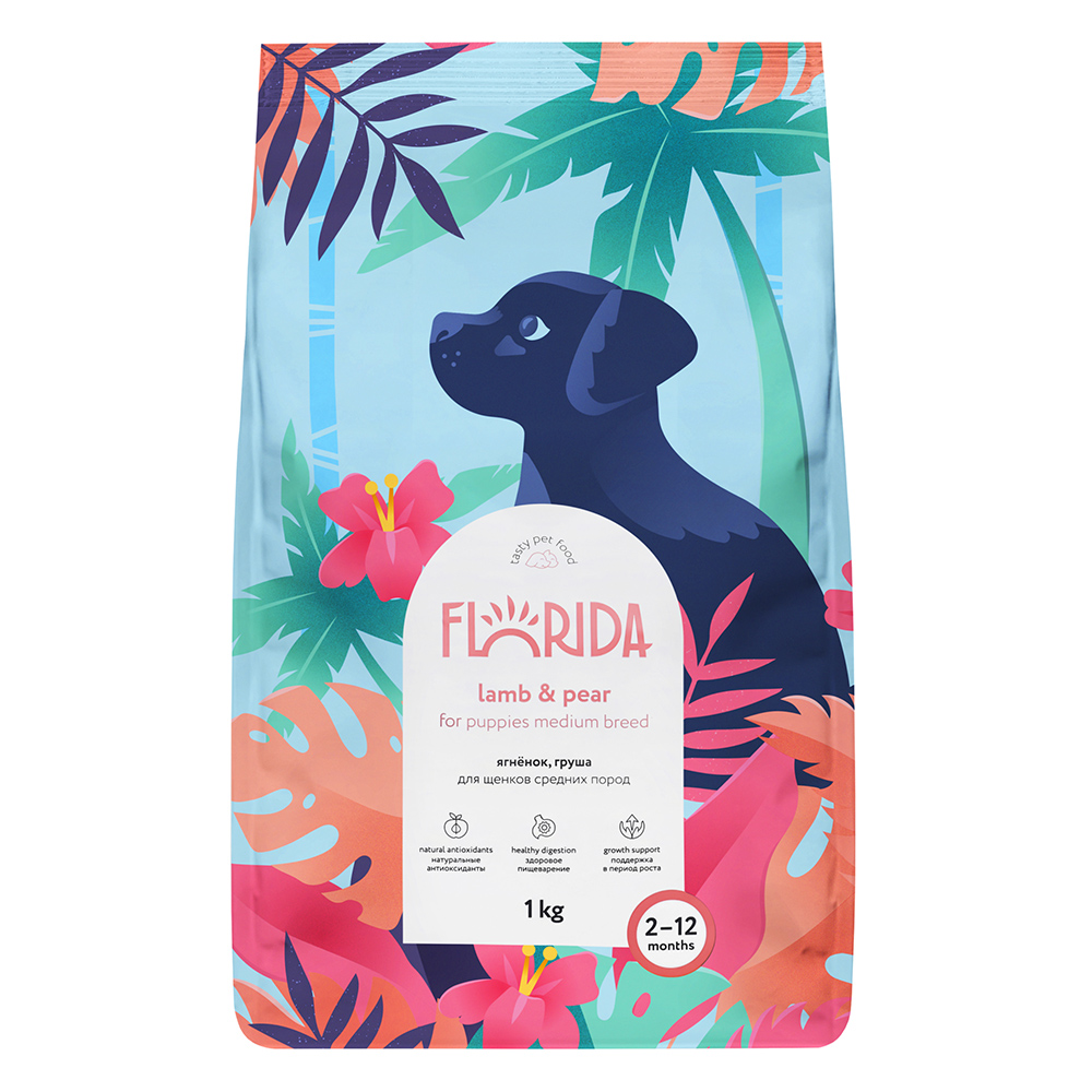 FLORIDA. Сухой корм для средних щенков с ягненком 1 кг 4603763289765