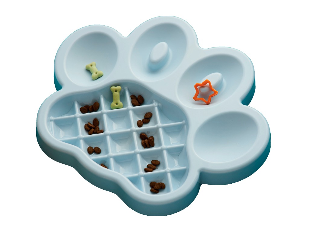 Миска Лапа для медленного кормления, голубая / PetDreamHouse PAW Slow Feeder Baby Blue Easy, 450 г