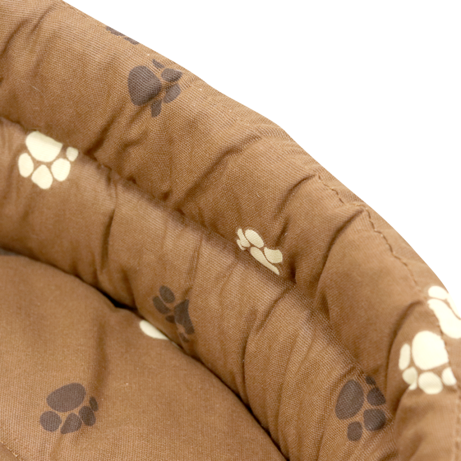 Моськи-Авоськи Лежанка круглая стёганая с подушкой (хлопок, периотек), 47,5*47,5*21,5, коричневая