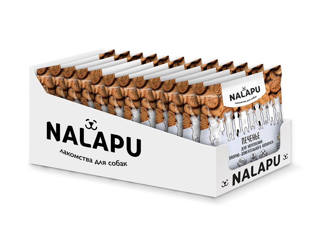 Печенье NALAPU для укрепления опорно-двигательного аппарата собак, мультивитаминное, 115 г