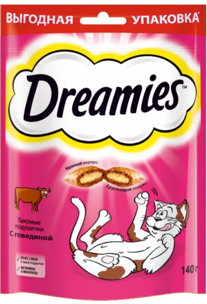 DREAMIES  Лакомство для кошек с говядиной 140гр