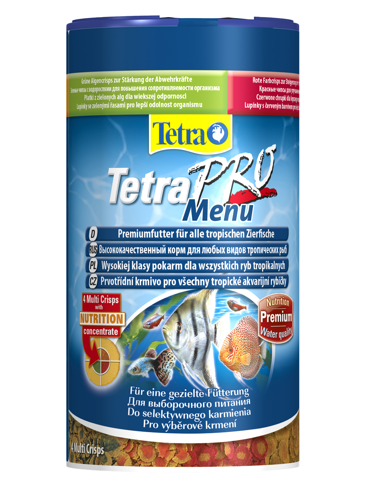 TetraPro Menu корм для всех видов рыб 4 вида чипсов 250 мл