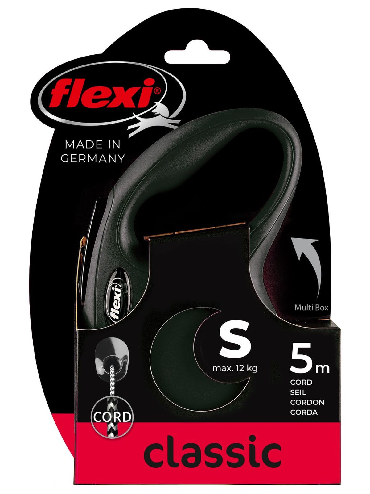 Flexi flexi рулетка New Classic S (до 12 кг) 5 м трос черная