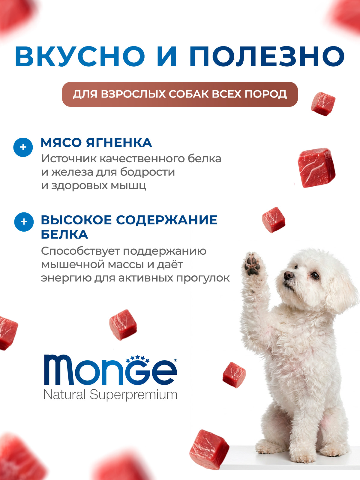 Влажный корм Monge Dog Fresh для собак, с ягненком, консервы 100 г