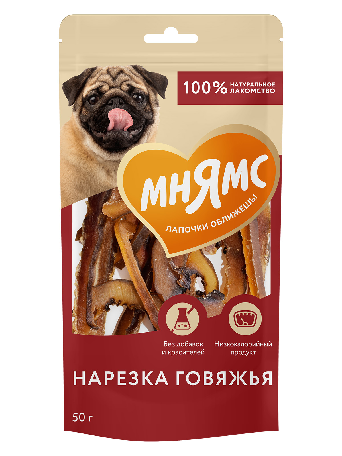 Лакомство Мнямс На каждый день для собак Нарезка говяжья 50 г