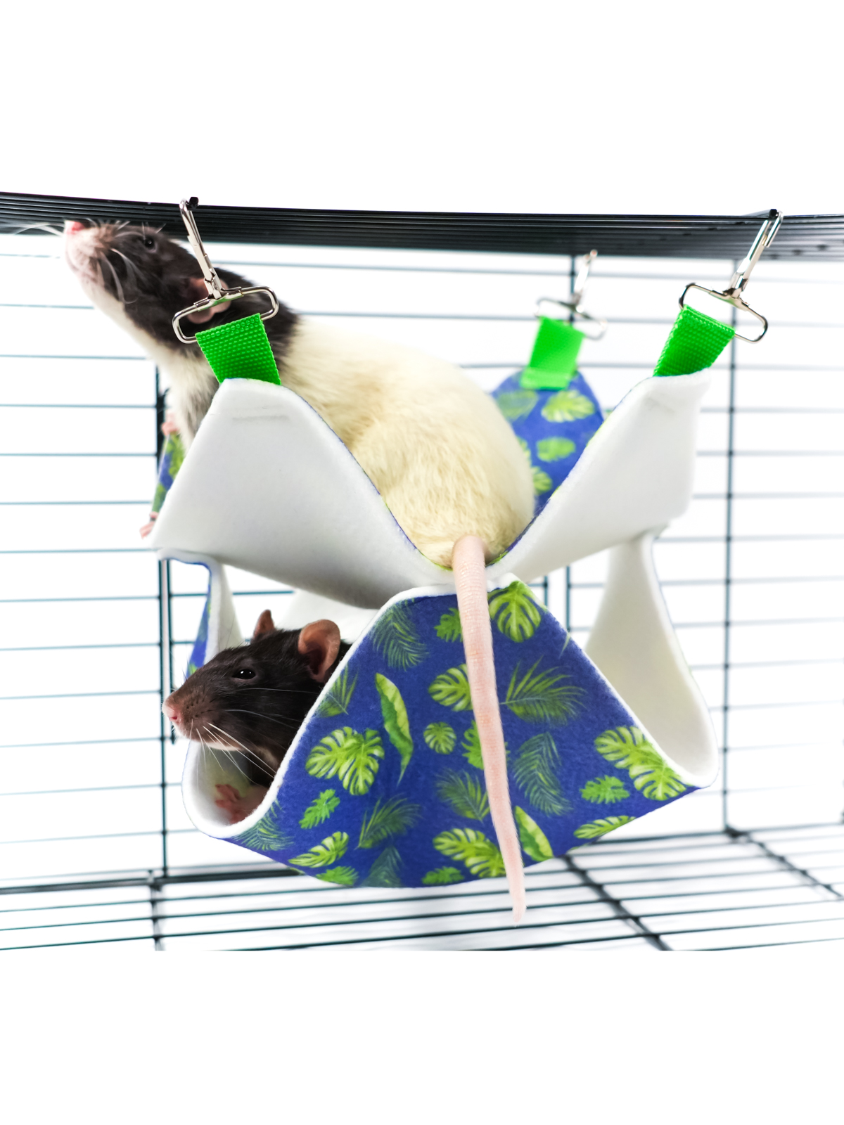 Bambini Pets  Гамак подвесной из фетра "Двухуровневый" для грызунов и хорьков 23*23*6 см