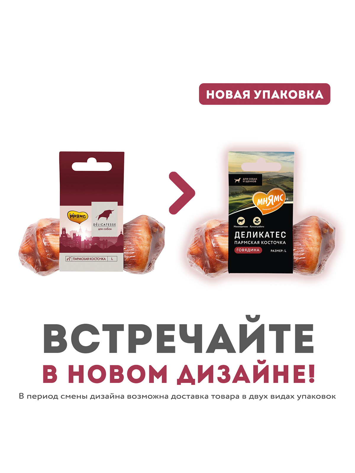 Лакомство Мнямс Деликатес Пармская косточка для собак размер L 45 г