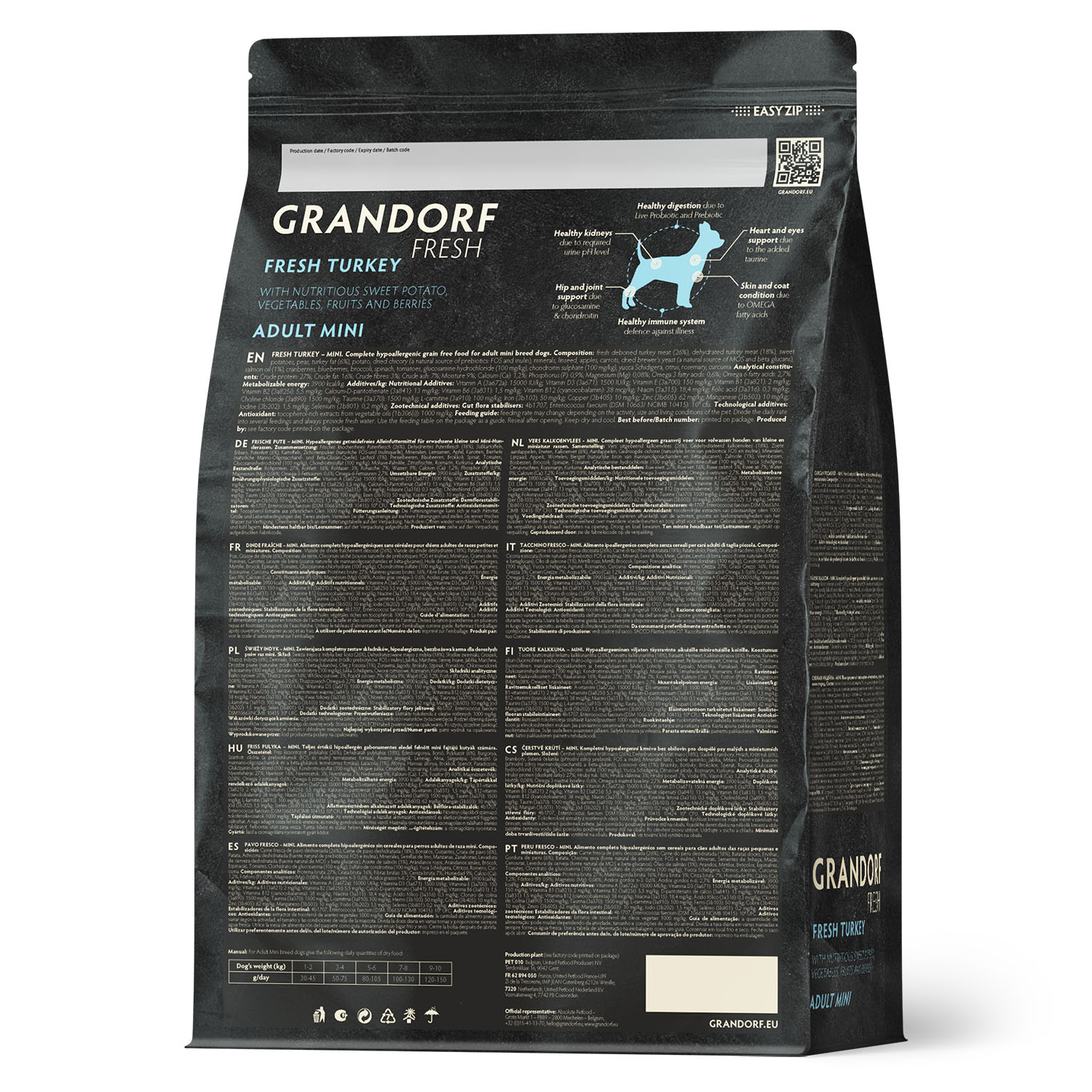 Grandorf Fresh Grandorf Сухой беззерновой корм для мелких собак с индейкой 1 кг 5407007852796