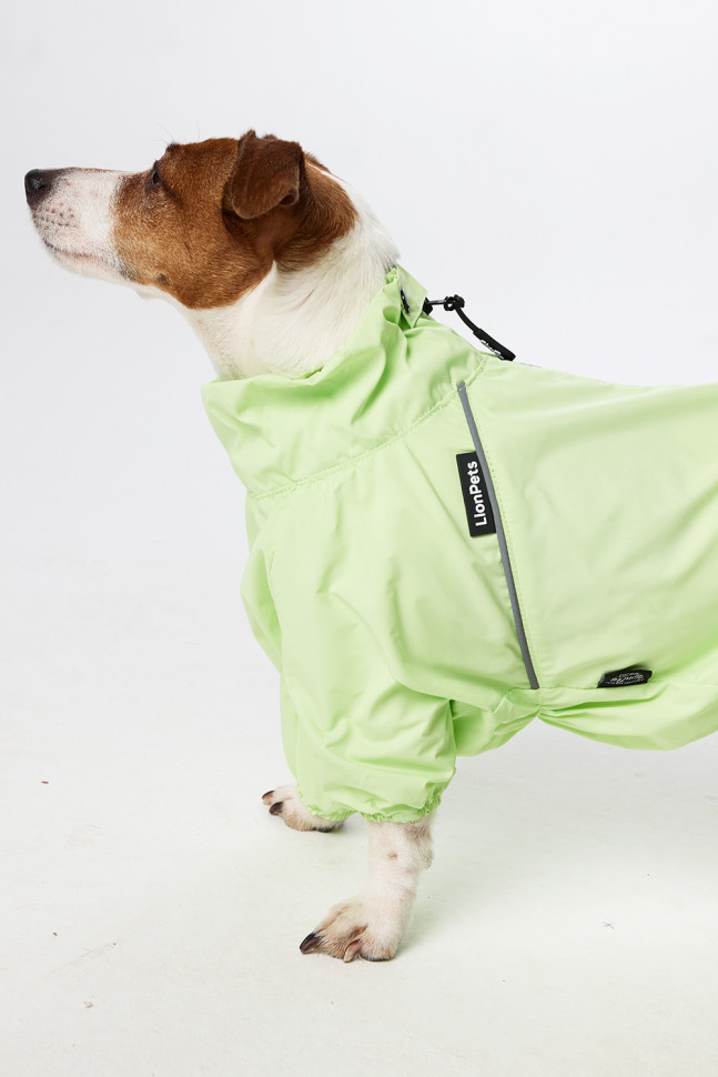 Дождевик LionPets ДЖЕК РАССЕЛ LPK-9225-4 на девочку Цвет: Салатовый (девочка (спинка 38 см, обхват шеи 31-42, обхват груди 50-56))