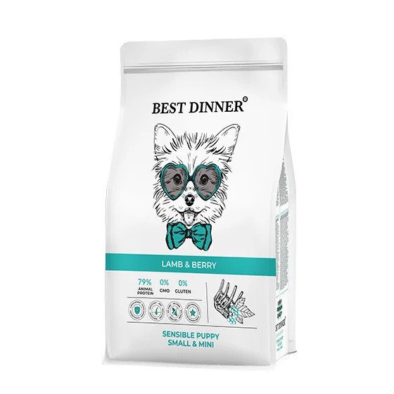 Best Dinner Бест Dinner Puppy Sensible Small&Mini Lamb&Berry сух. д/щенков мал/пород с Ягненком и Ягодами 10 кг