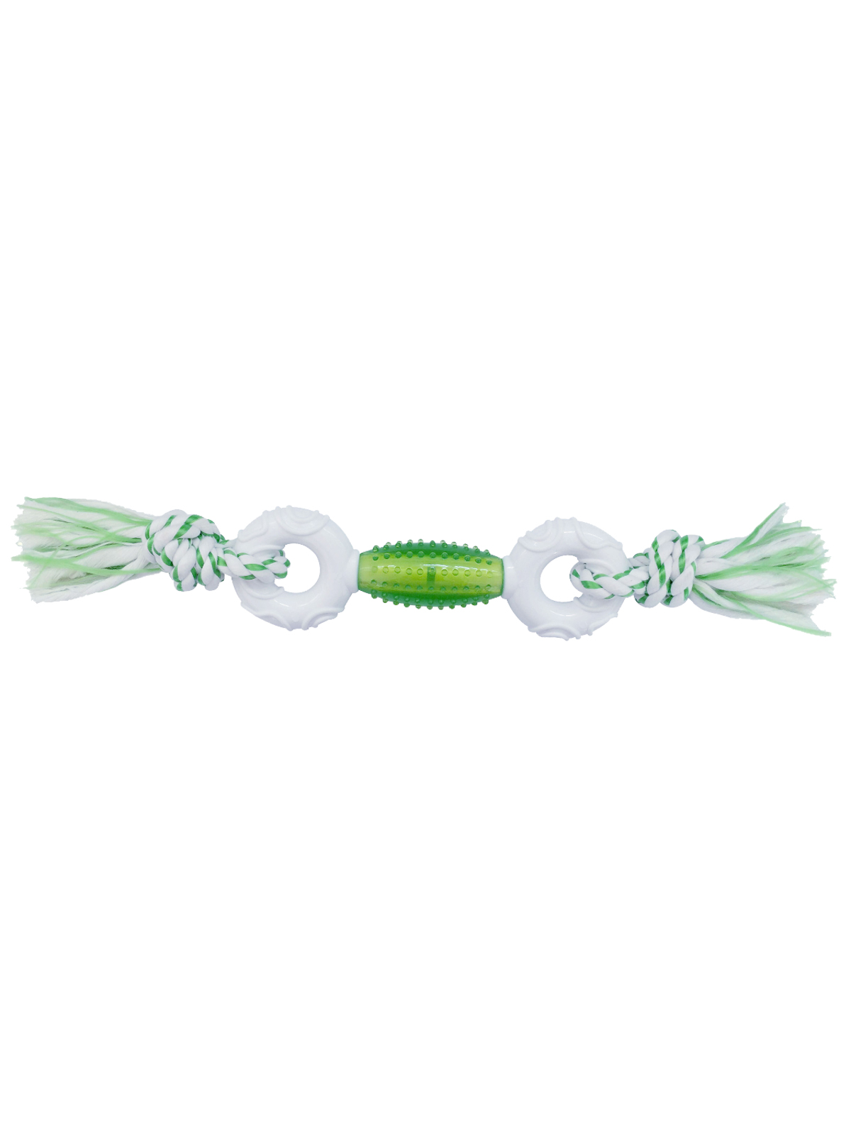 MPG brands CanineClean игрушка для собак Регби и 2 кольца нейлон/синтетическая резина 39 см с ароматом мяты, зеленый