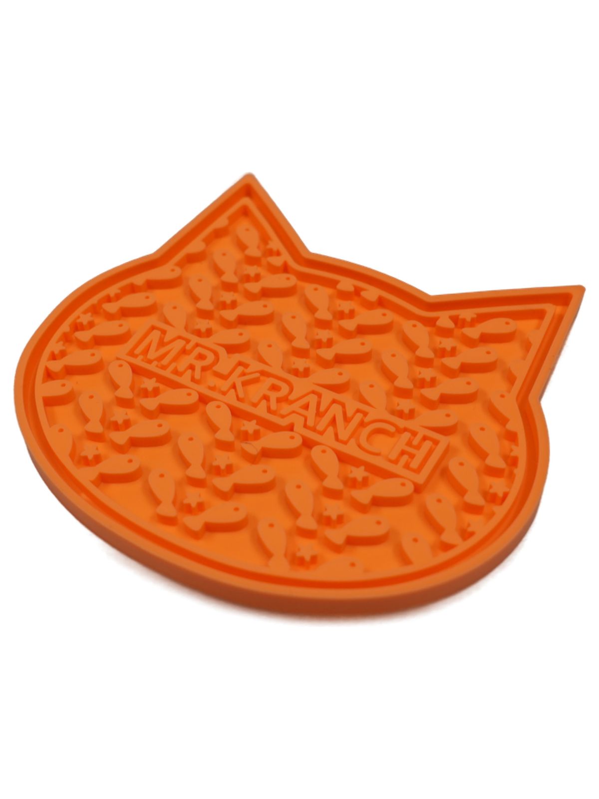 Лизательный коврик Mr.Kranch для медленного поедания силиконовый 12*12 см оранжевый на присосках