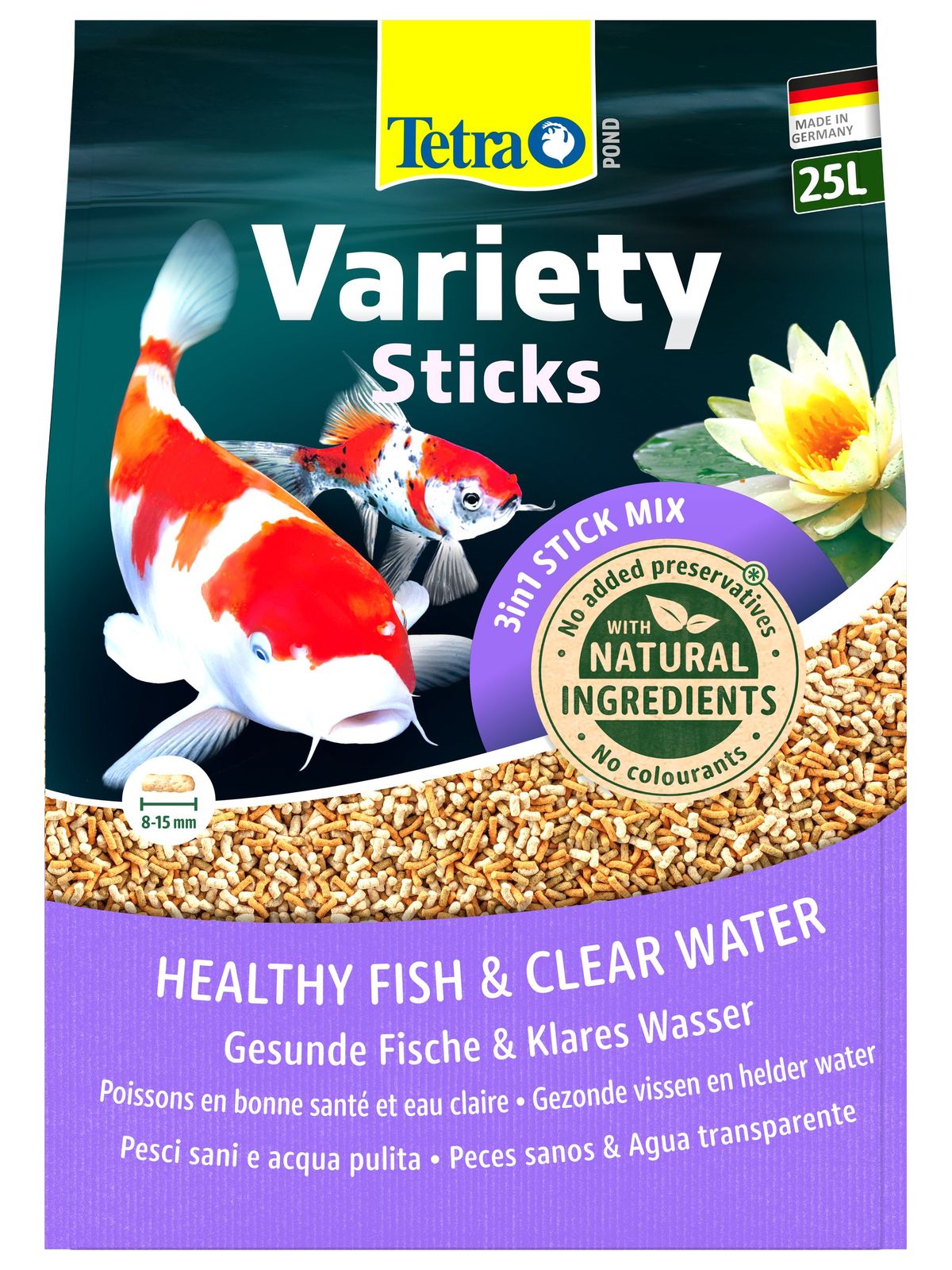 Tetra Pond Variety Sticks корм для прудовых рыб (3 вида палочек) 25 л