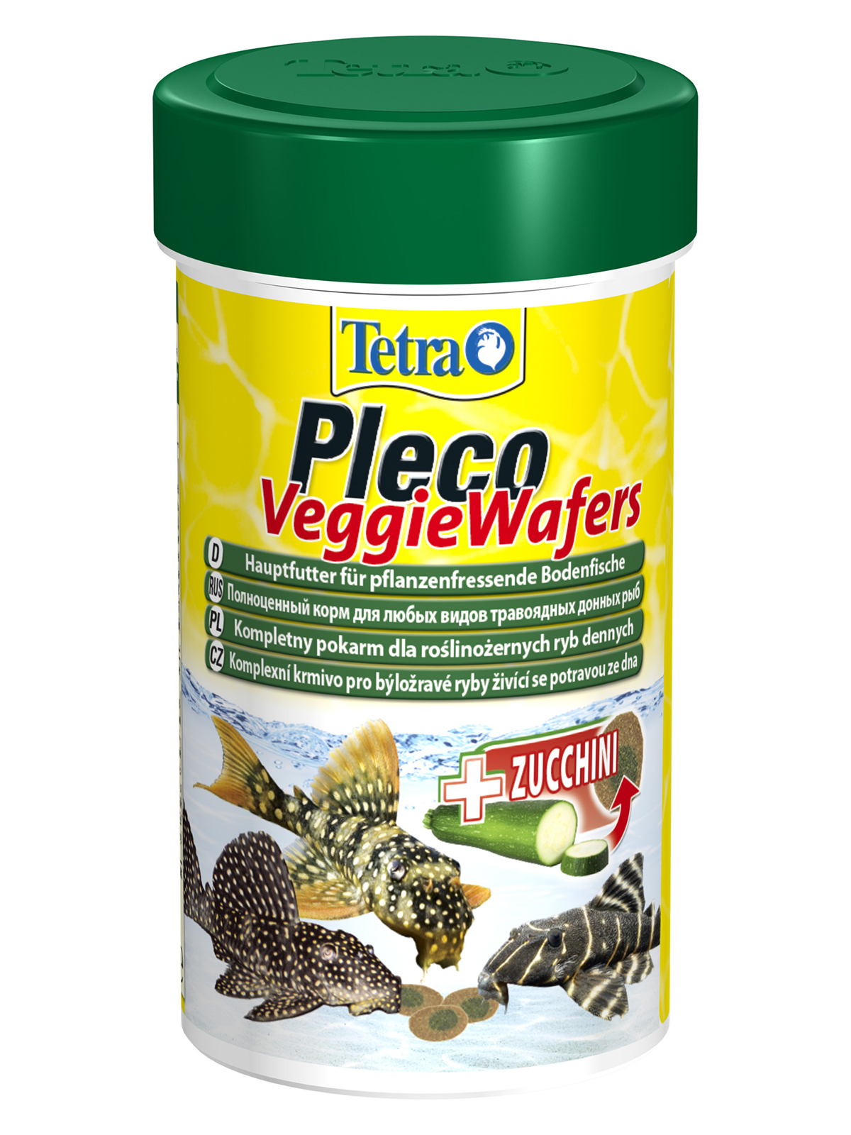 TetraPleco Veggie Wafers корм-пластинки с добавлением цуккини для донных рыб 100 мл