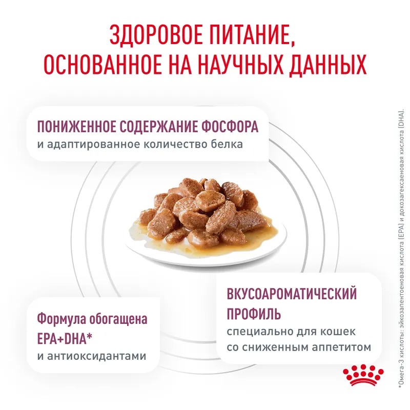 Royal Canin Renal влажный корм для кошек при почечной недостаточности кусочки с говядиной  в соусе 85гр