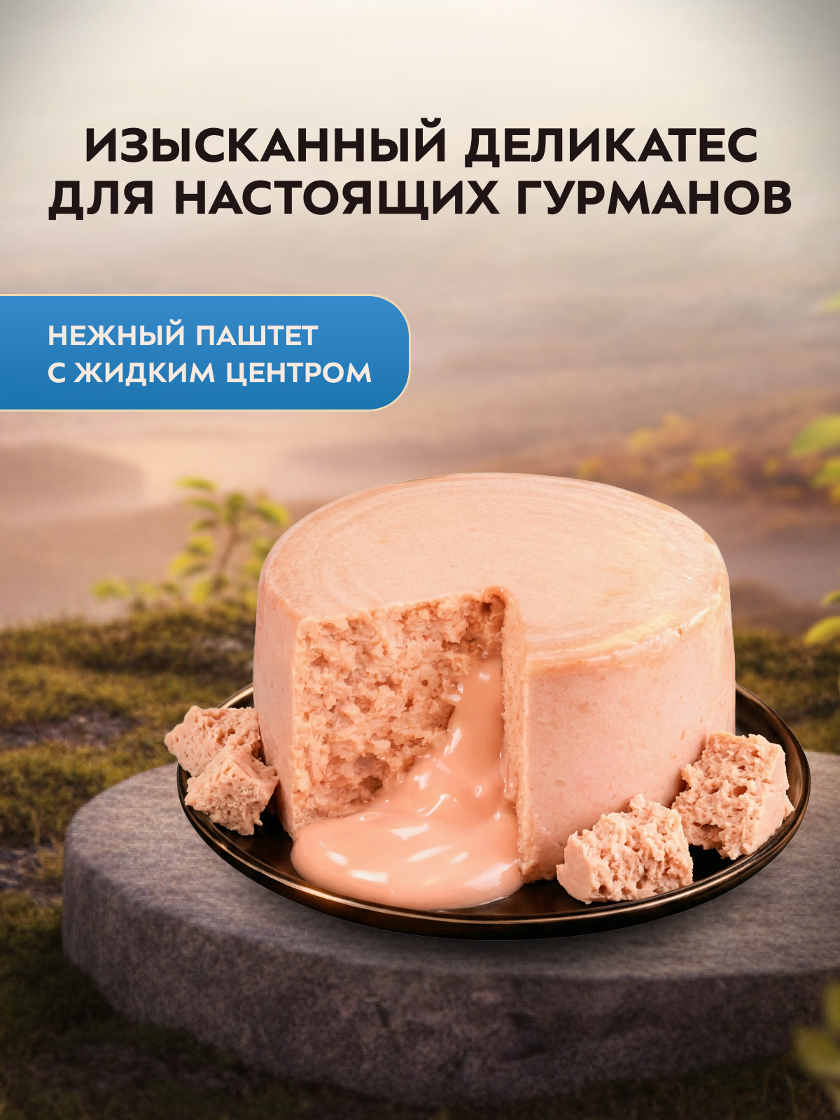 Влажный корм Мнямс Деликатес "Фондан" из мяса курицы с козьим молоком для котят старше 3 месяцев 80 г