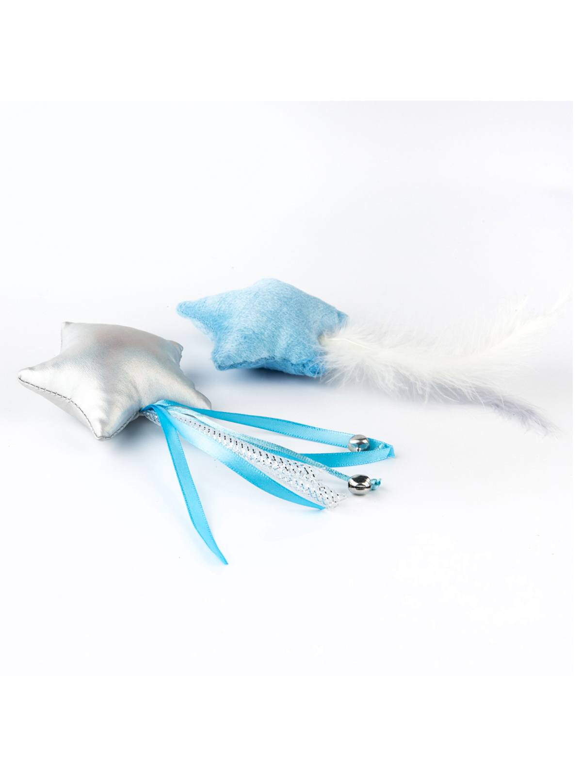 MPG brands Игрушка Petpark для кошек Звездочки с перьями и лентами с кошачьей мятой (2 шт в комплекте)