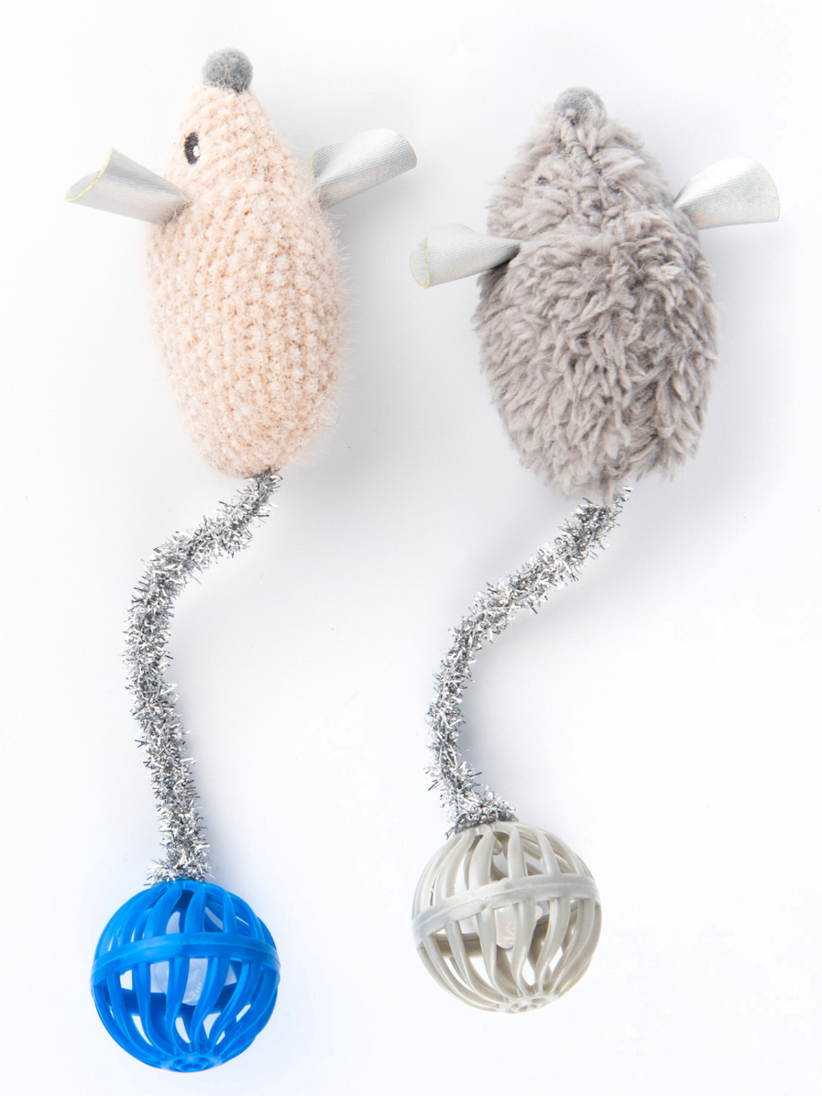 MPG brands Игрушка Petpark для кошек Мышки с хвостами-шариками с кошачьей мятой (2 шт в комплекте)