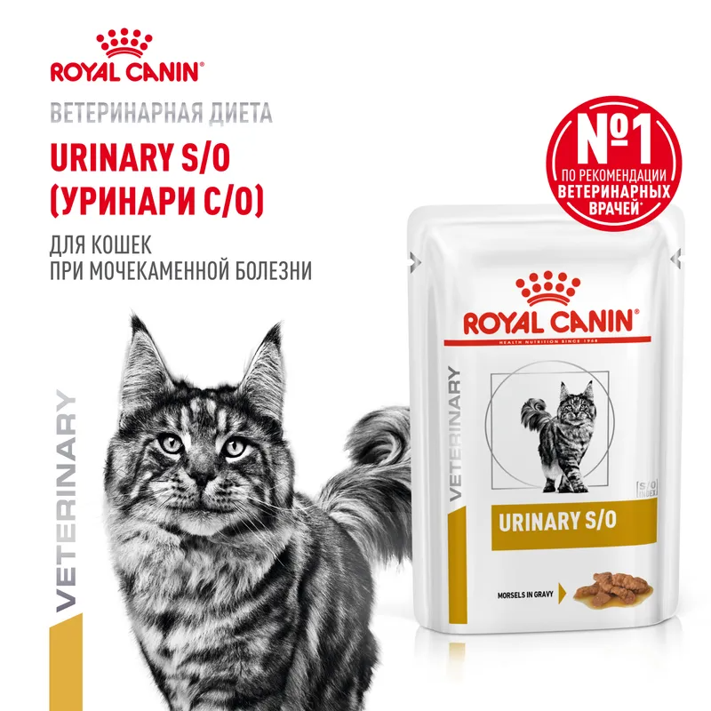 Влажный корм Royal Canin Urinary S/O для кошек при мочекаменной болезни 85гр