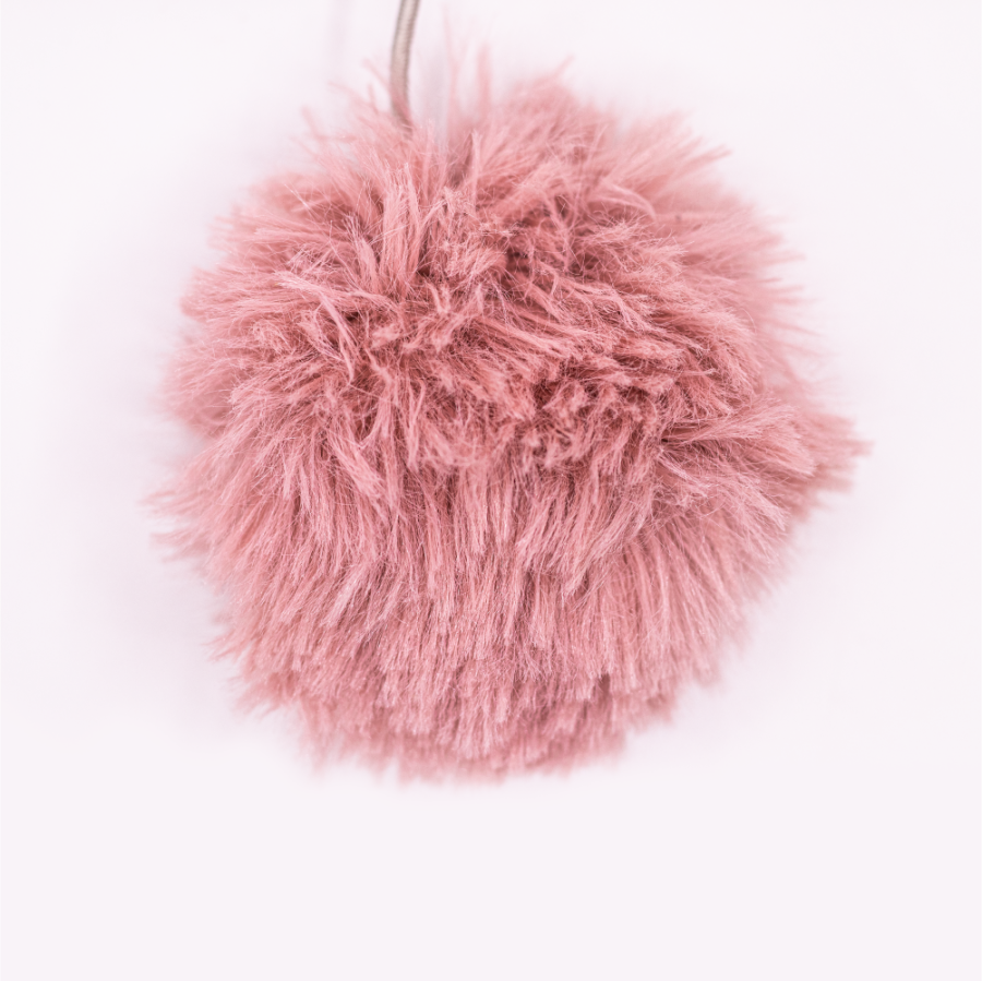 Моськи-Авоськи Игрушка-дразнилка "Удочка шуршик" 4см, на резинке 70см, розовая (иск.мех)