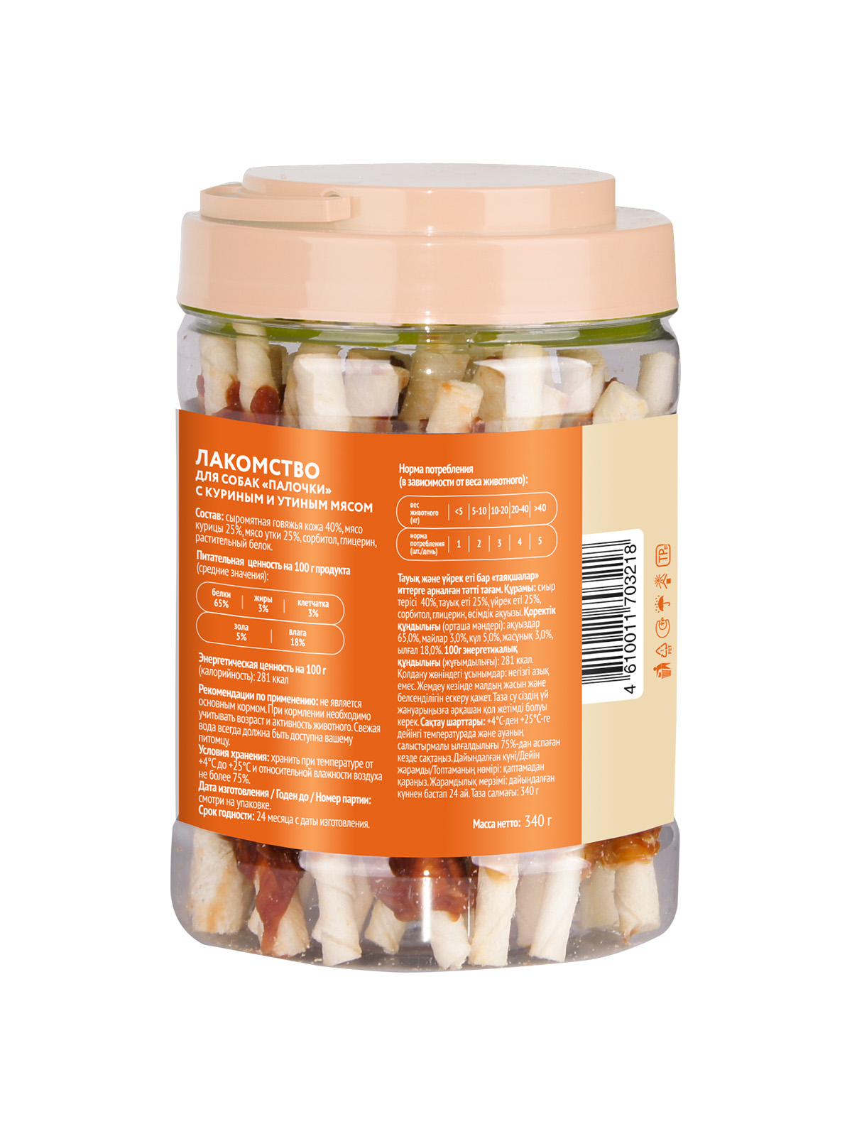 Лакомство Мнямс На каждый день для собак Палочки с куриным и утиным мясом 340 г