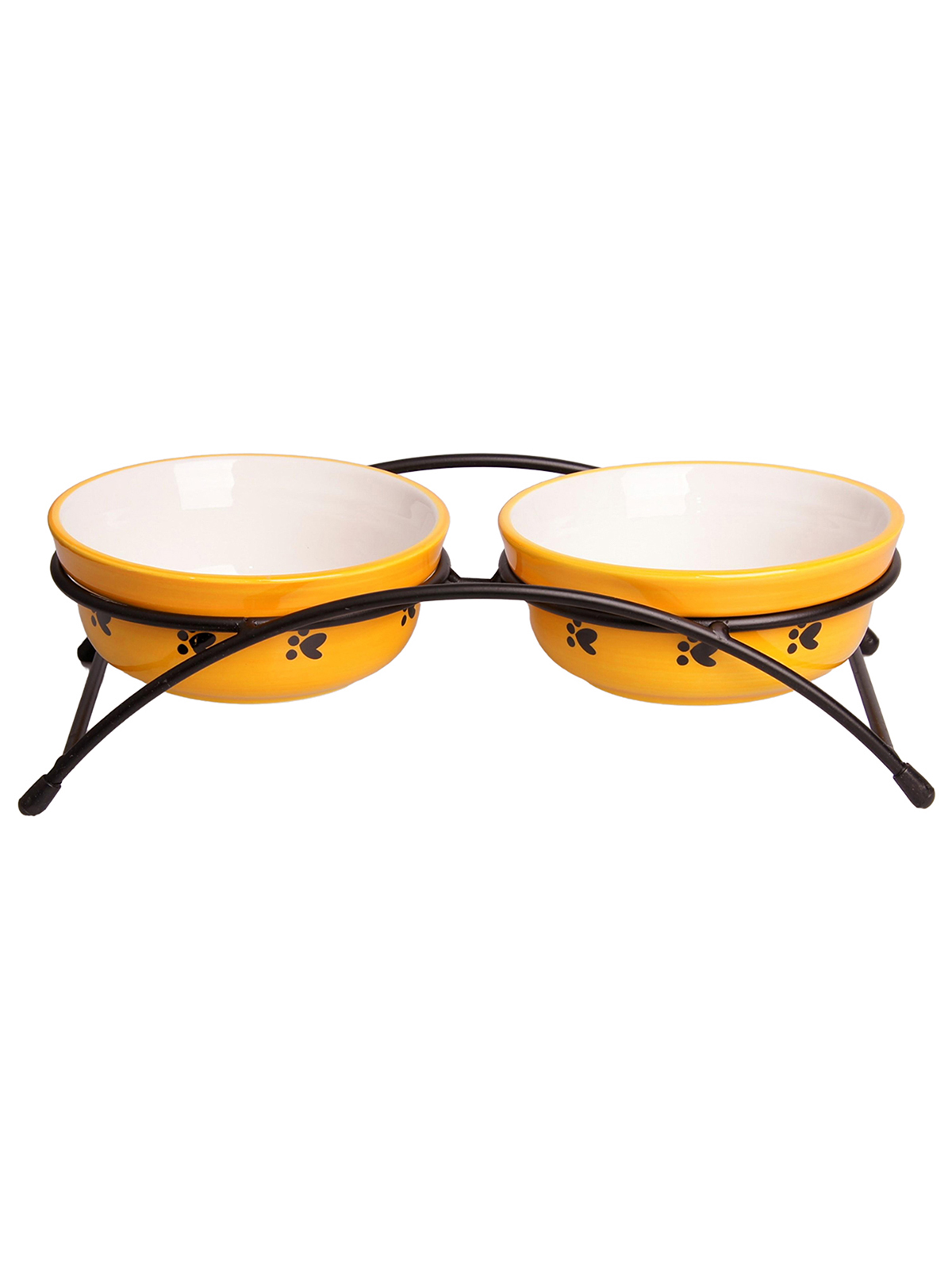 Миски Mr.Kranch на подставке для собак и кошек двойные 2x290 мл оранжевые