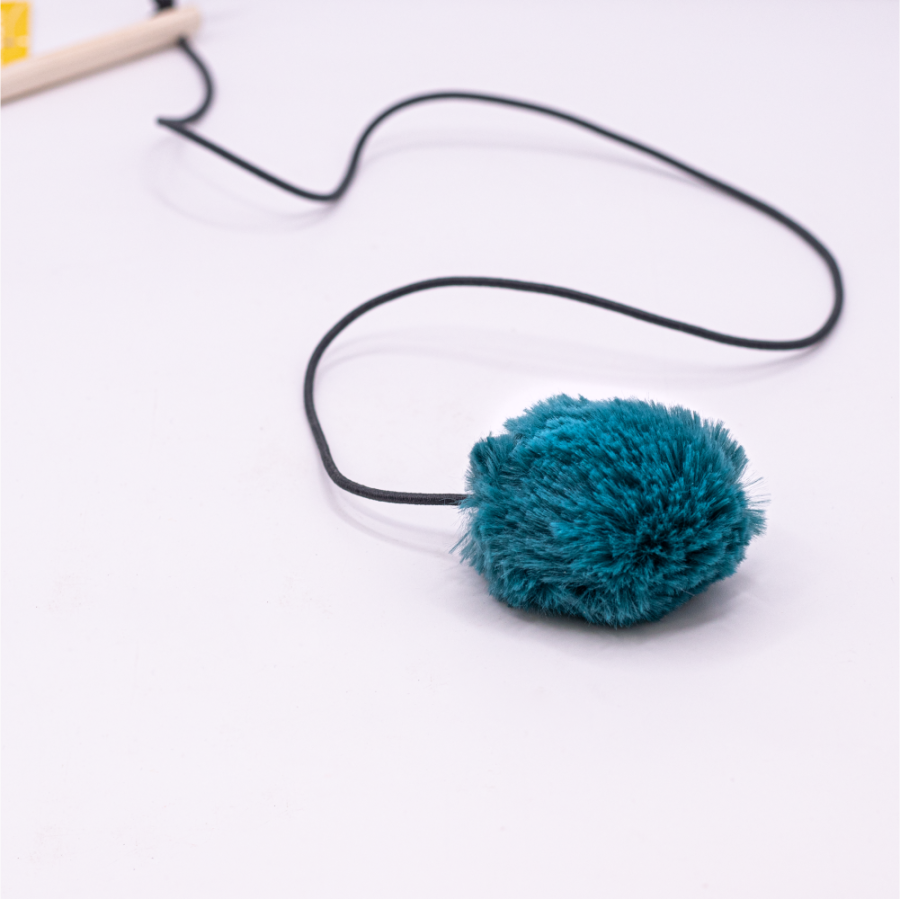 Моськи-Авоськи Игрушка-дразнилка  Удочка шуршик  4 см, на резинке 70 см, бирюзовая