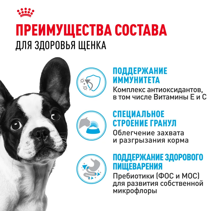 Сухой корм Royal Сanin French Bulldog Puppy для щенков породы французский бульдог 3кг