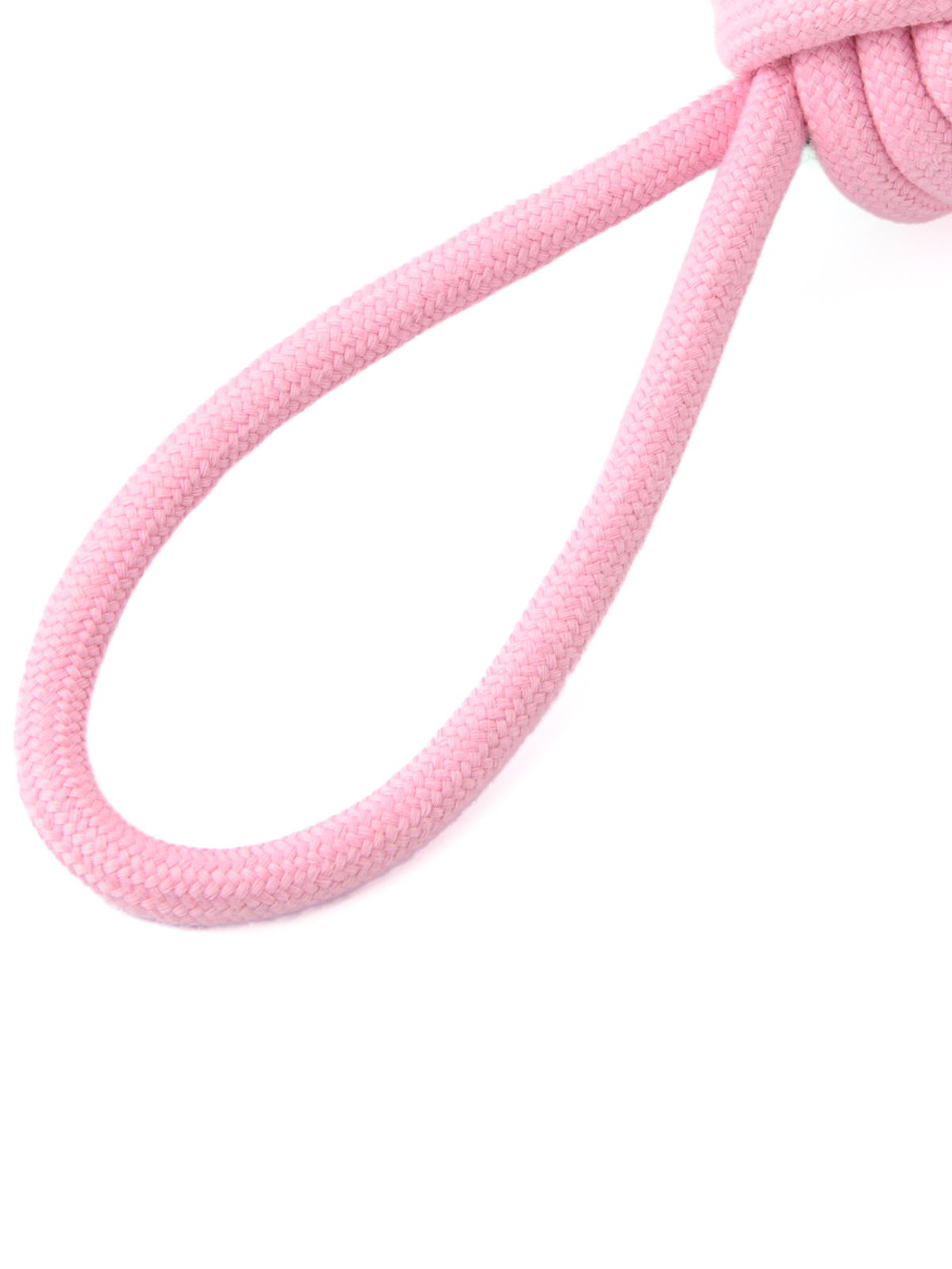 Игрушка Mr.Kranch для собак Мяч из каната на кольцевом шнуре 15*5 см розовая с голубым (35002)