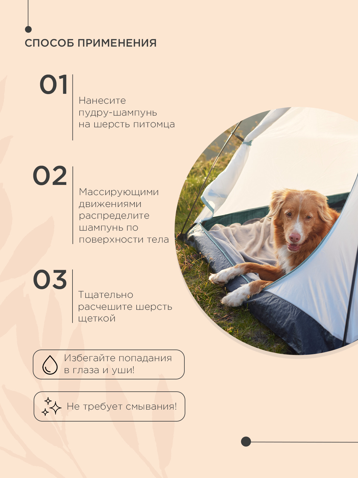 Сухой шампунь ProPhyto DRY WASH CLASSIC (порошок)  для блеска и мягкости шерсти собак, 100 г