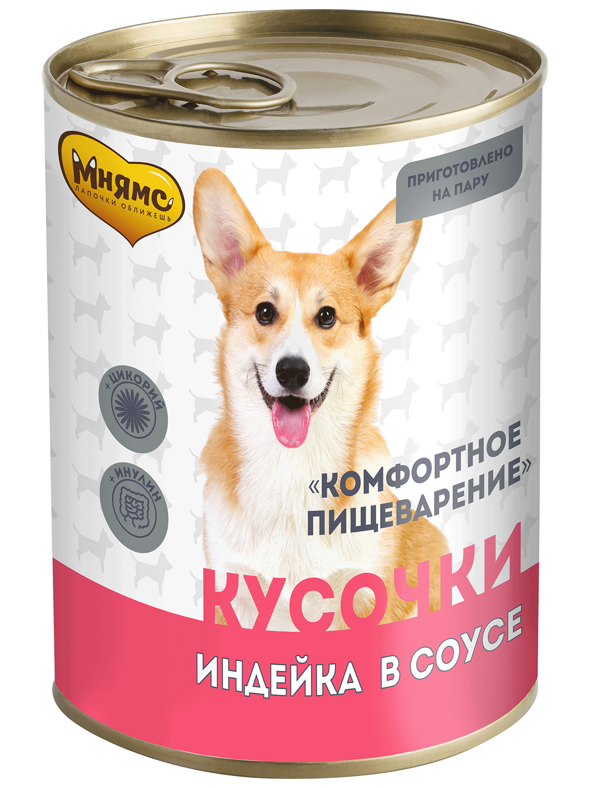 Мнямс Влажный корм На каждый день Кусочки в соусе с индейкой для собак «КОМФОРТНОЕ ПИЩЕВАРЕНИЕ 400 г