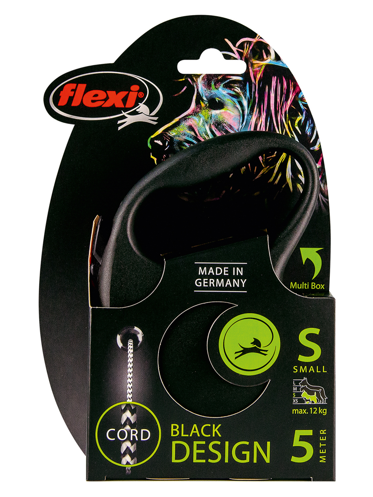 Flexi flexi рулетка Black Design S (до 12 кг) 5 м трос черный/серебро