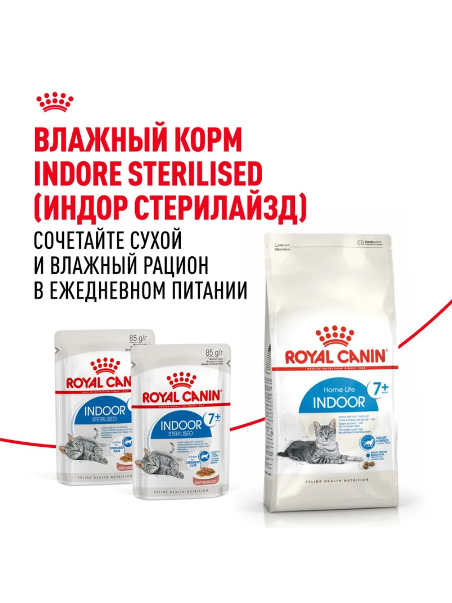 ROYAL CANIN Сухой корм для кошек от 7 лет живущих в помещении 400гр 4627109380497