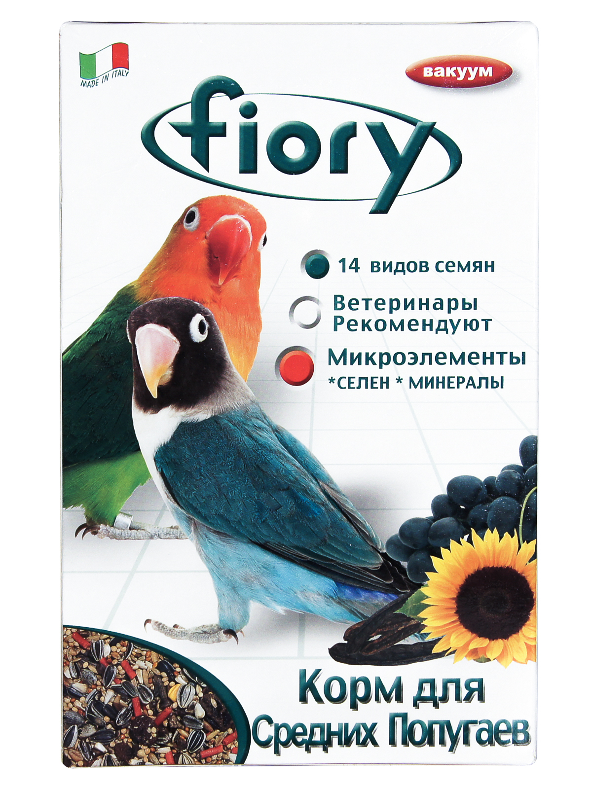 Корм Fiory Parrocchetti African для средних попугаев 800 г