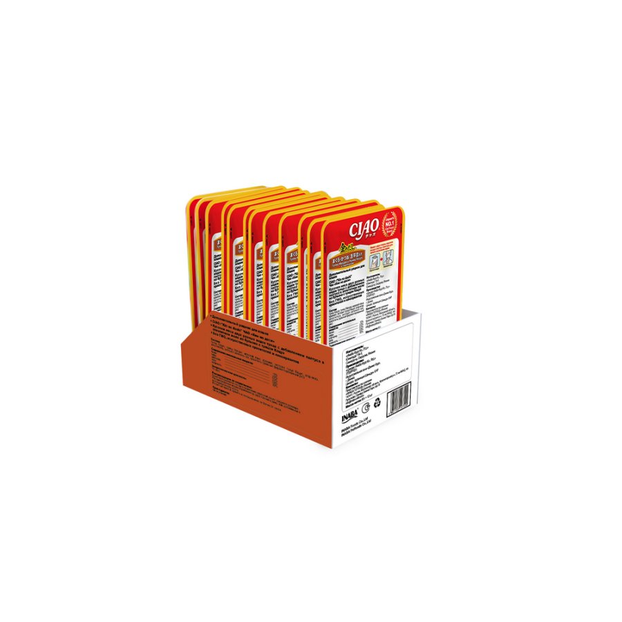 Влажный корм CIAO Kinnodashi для кошек Тунец Магуро и тунец Кацуо с палтусом, пауч, 60 г-24шт 2042391803646