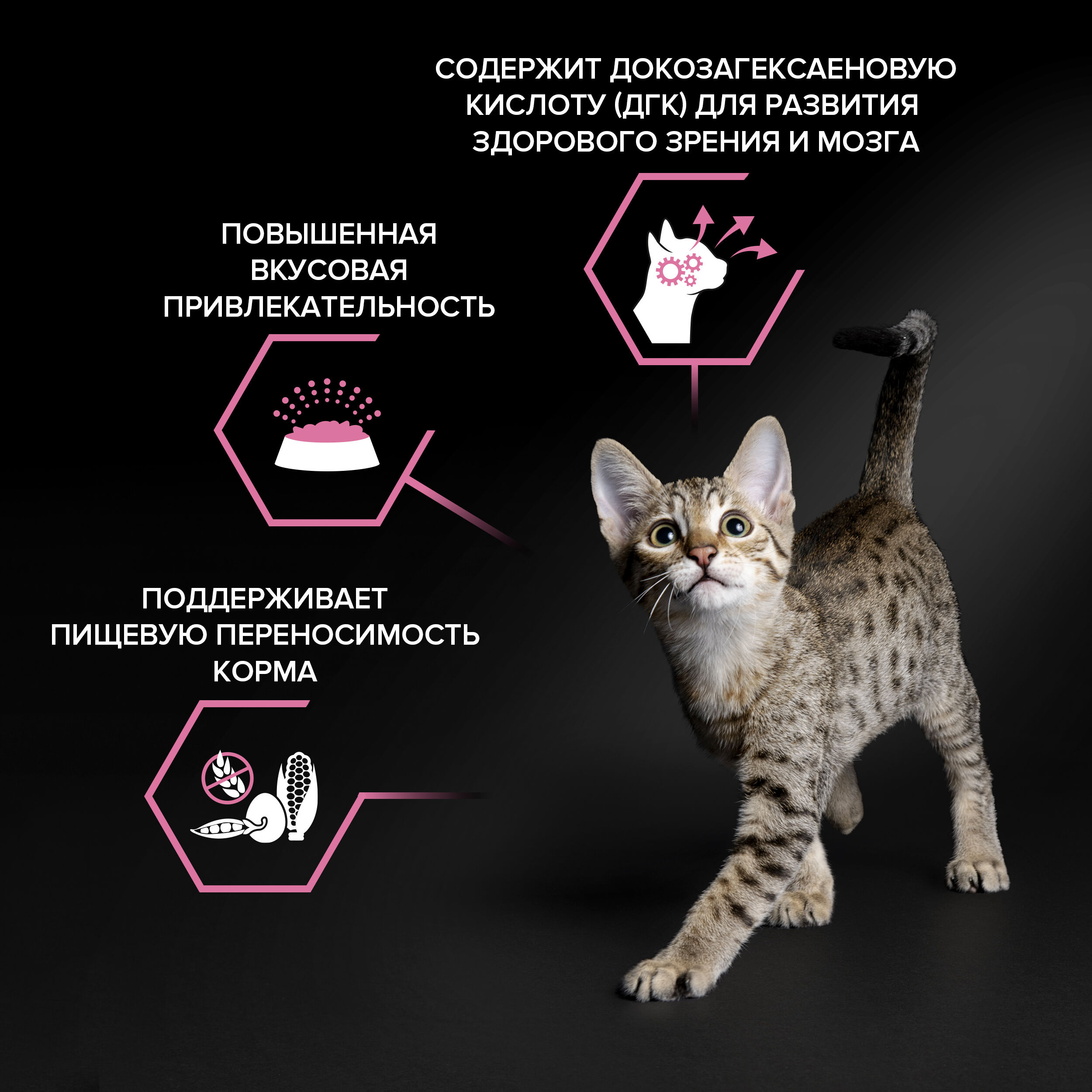 Сухой корм для котят PRO PLAN при чувствительном пищеварении с индейкой, 10 кг
