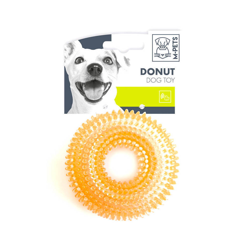 M-PETS Игрушка для щенков кольцо DONUT, 9 см, цвет в ассортименте