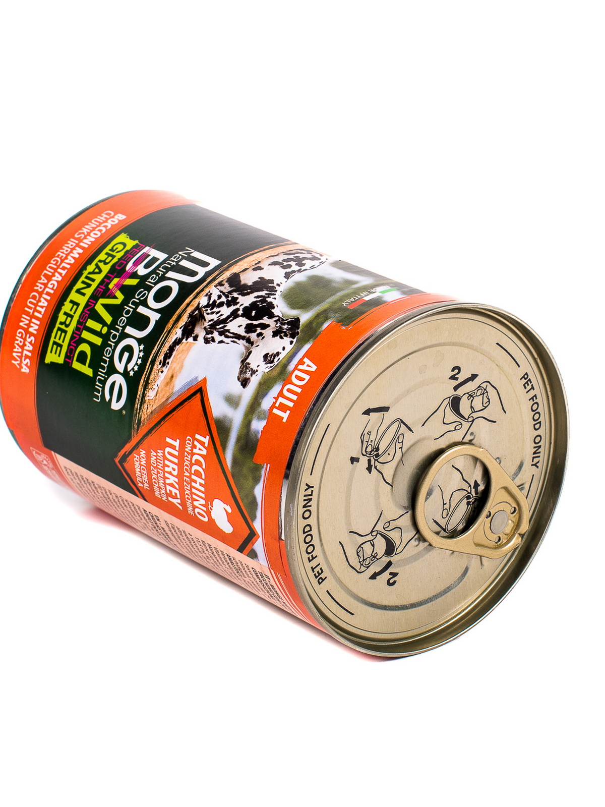 Влажный корм Monge Dog BWild GRAIN FREE для взрослых собак, из индейки с тыквой и кабачками, консервы 400 г